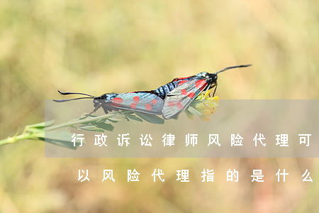 行政诉讼律师风险代理可以吗(行政诉讼不可以风险代理指的是什么)