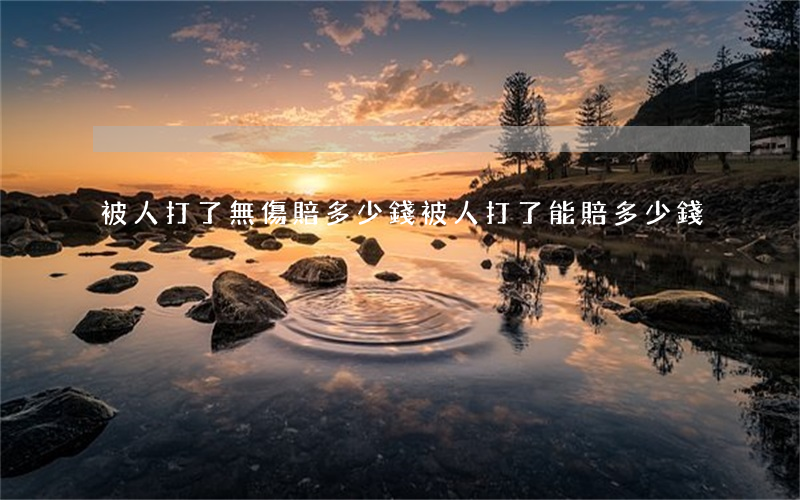 被人打了無傷賠多少錢(被人打了能賠多少錢)