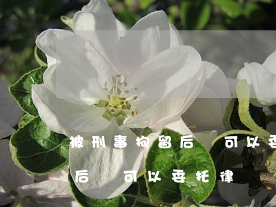 被刑事拘留后還可以委托律師嗎(被刑事拘留后還可以委托律師嗎)