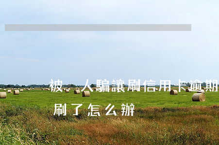 被別人騙讓刷信用卡逾期(信用卡被騙走并且刷了怎么辦)