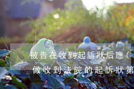 被告在收到起訴狀后應(yīng)該怎么做(收到法院的起訴狀第一步應(yīng)該怎么做)