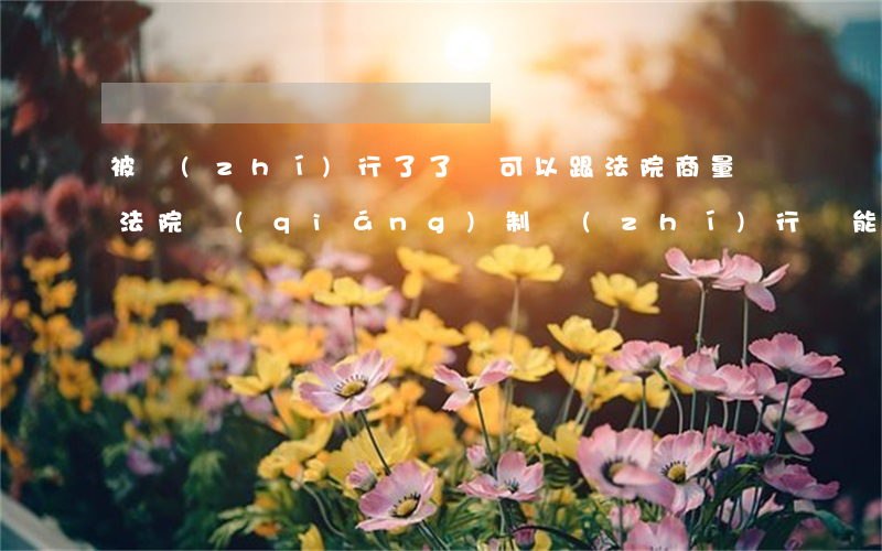 被執(zhí)行了了還可以跟法院商量嗎(法院強(qiáng)制執(zhí)行還能找法院協(xié)商嗎)