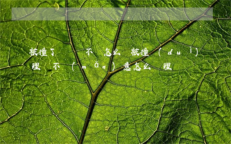 被撞了賠償談不攏怎么辦(被撞對(duì)理賠不滿(mǎn)意怎么處理)