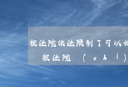 被法院依法限制了可以做動(dòng)車嗎(被法院執(zhí)行了可以坐動(dòng)車嗎?)