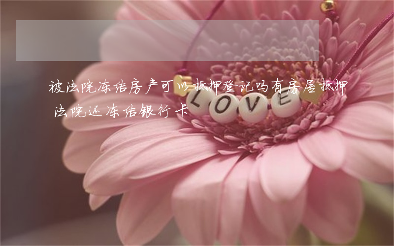 被法院冻结房产可以抵押登记吗(有房屋抵押法院还冻结银行卡)