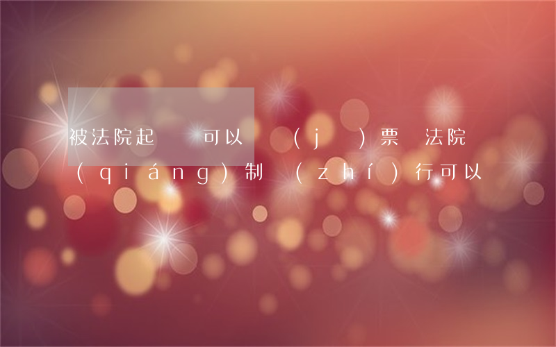 被法院起訴還可以買機(jī)票嗎(法院強(qiáng)制執(zhí)行可以買飛機(jī)票嗎)