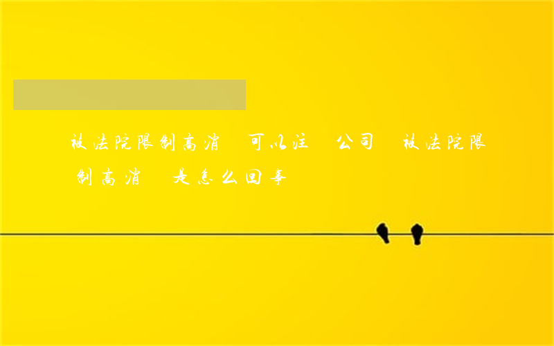 被法院限制高消費可以注冊公司嗎(被法院限制高消費是怎么回事)