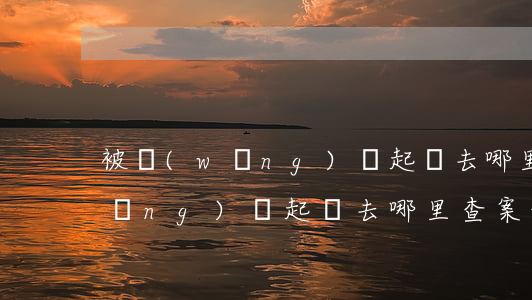 被網(wǎng)貸起訴去哪里查(被網(wǎng)貸起訴去哪里查案件)