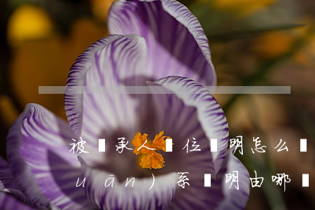 被繼承人單位證明怎么寫(法定繼承人關(guān)系證明由哪個(gè)單位出具)