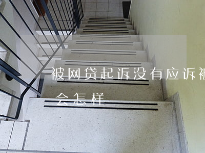 被网贷起诉没有应诉(被网贷起诉了没去应诉会怎样)