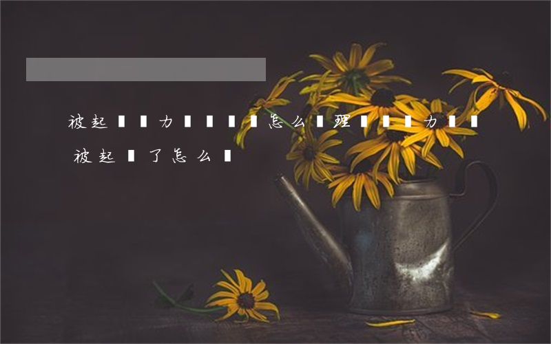 被起訴無力償還債務怎么處理(負債無力償還被起訴了怎么辦)