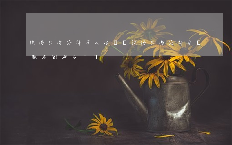 被踢出微信群可以起訴嗎(被踢出微信群后還能看到群成員嗎)