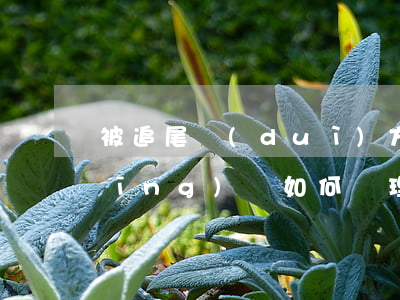 被追尾對(duì)方全責(zé)應(yīng)該如何處理