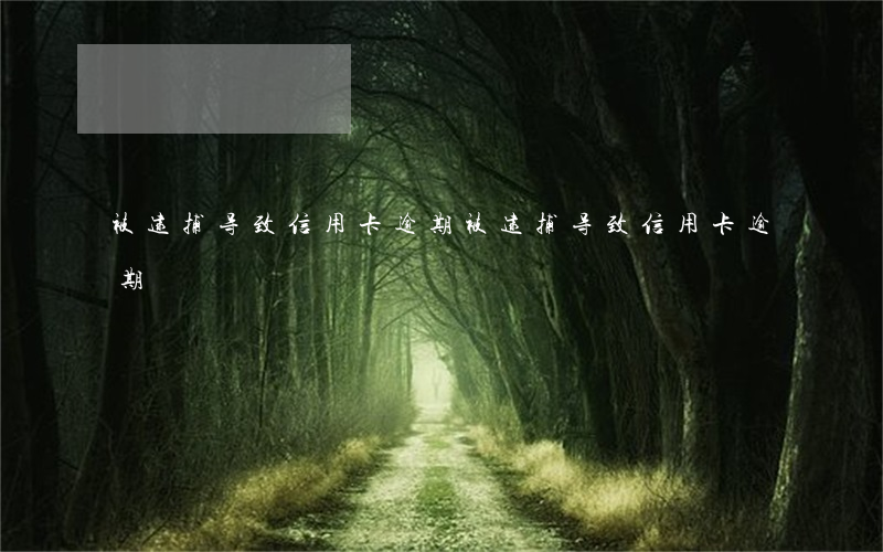 被逮捕导致信用卡逾期(被逮捕导致信用卡逾期)