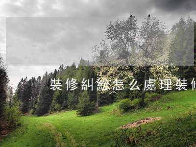 裝修糾紛怎么處理(裝修糾紛怎么處理好)