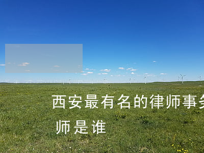 西安最有名的律师事务所在哪(西安最好的律师是谁)