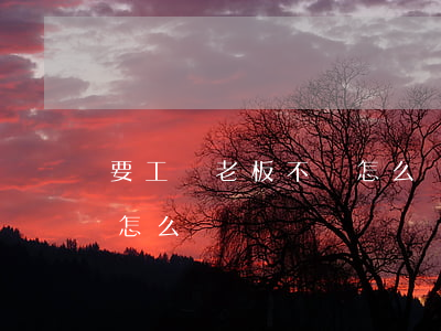 要工錢老板不給怎么辦(干的工錢老板不給要怎么辦)