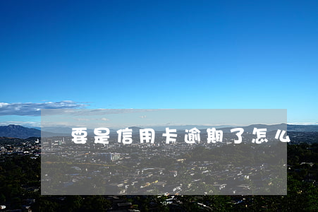 要是信用卡逾期了怎么辦(信用卡逾期怎么解決)