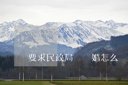 要求民政局辦離婚怎么辦