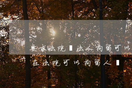 要求法院對法人拘留可以嗎(現(xiàn)在法院可以拘留人嗎)