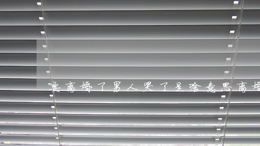 要离婚了男人哭了是啥意思(离婚会哭吗)