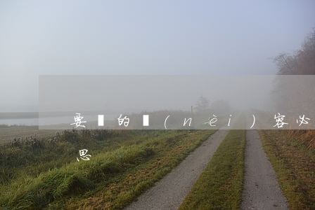要約的內(nèi)容必須十分確定什么意思