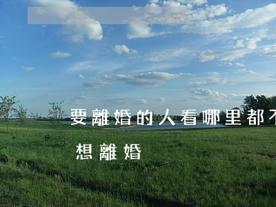 要離婚的人看哪里都不順眼嗎(看老公不順眼想離婚)
