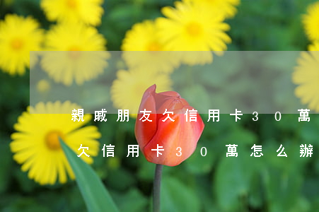 親戚朋友欠信用卡30萬怎么辦-親戚朋友欠信用卡30萬怎么辦呢