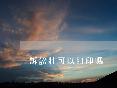 訴訟壯可以打印嗎