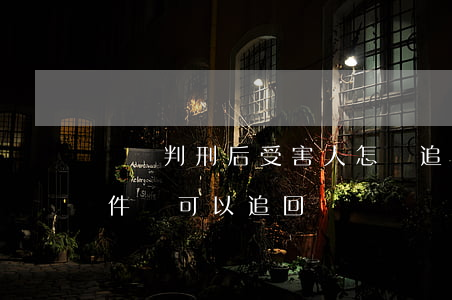 詐騙判刑后受害人怎樣追回錢(詐騙罪刑事案件錢可以追回嗎)