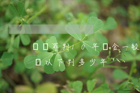 詐騙罪判10年罰金一般交多少錢(詐騙罪十萬以下判多少年)