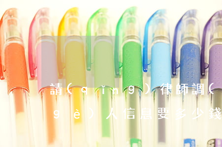 請(qǐng)律師調(diào)查個(gè)人信息要多少錢(找律師查個(gè)人信息多少錢)