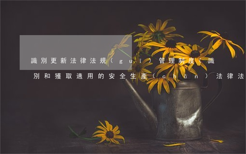 識別更新法律法規(guī)管理制度(識別和獲取適用的安全生產(chǎn)法律法規(guī)標(biāo)準(zhǔn)的管理制度)