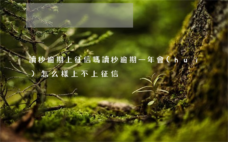 讀秒逾期上征信嗎(讀秒逾期一年會(huì)怎么樣上不上征信)