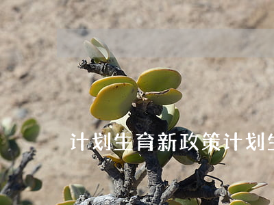 计划生育新政策(计划生育新政策)