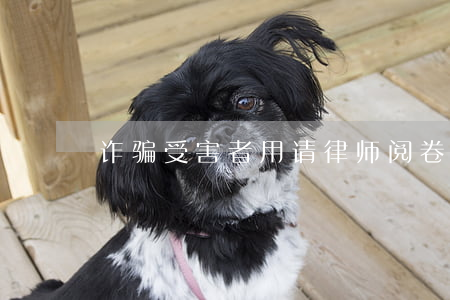 诈骗受害者用请律师阅卷?(被害人律师阅卷)
