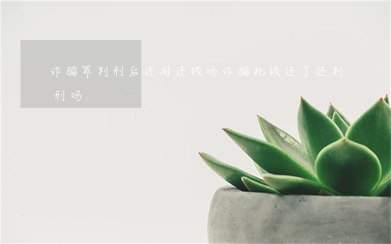 诈骗罪判刑后还用还钱吗(诈骗把钱还了还判刑吗)