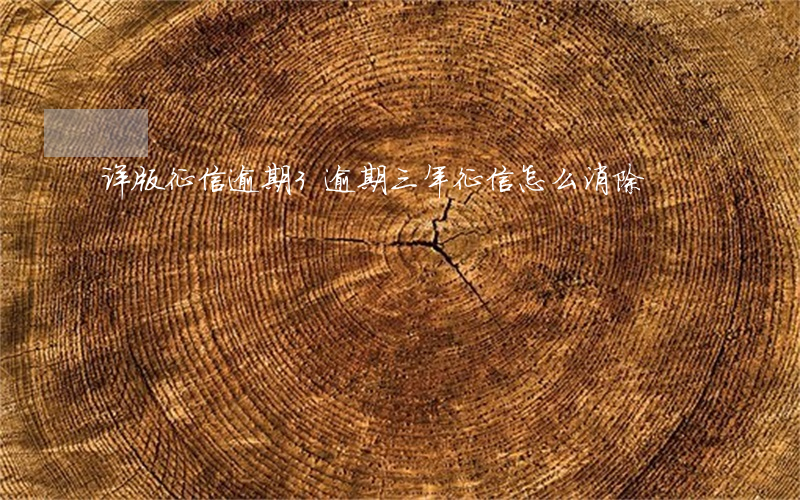 详版征信逾期3(逾期三年征信怎么消除)