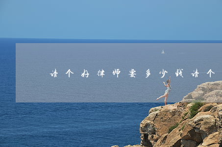 请个好律师要多少钱(请个好的律师多少钱) 请个好律师要多少钱(请个好的律师多少钱)