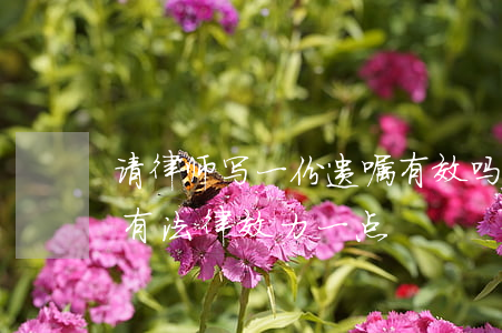请律师写一份遗嘱有效吗(立遗嘱有律师是具有法律效力一点)