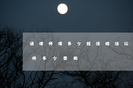 请律师得多少钱法院诉讼费多少钱(法院请律师多少费用)