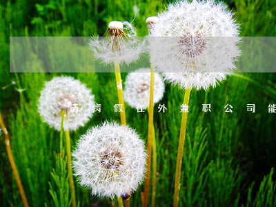请病假在外兼职，公司能否提出解除？