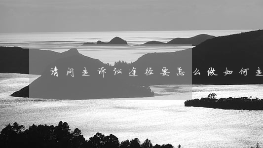 请问走诉讼途径要怎么做(如何走诉讼流程)