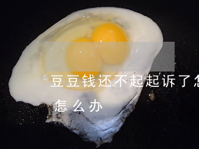 豆豆钱还不起起诉了怎么办(豆豆钱起诉我了怎么办)
