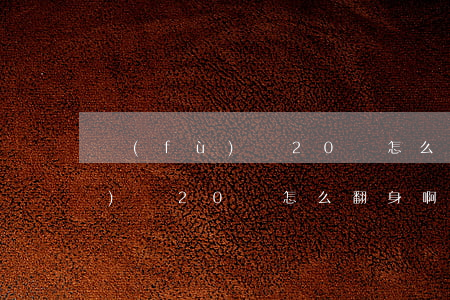 負(fù)債20萬怎么翻身啊-負(fù)債20萬怎么翻身啊