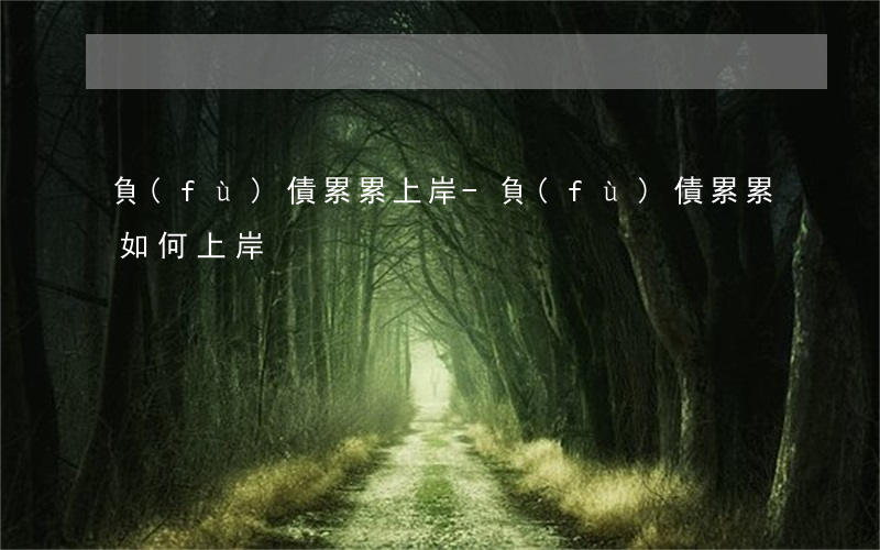負(fù)債累累上岸-負(fù)債累累如何上岸