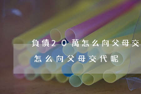 負債20萬怎么向父母交代呢-負債20萬怎么向父母交代呢