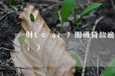 財(cái)園通貸款逾期多少天內(nèi)