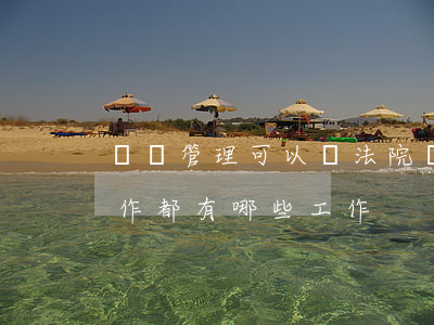 財務管理可以進法院嗎(人民法院財務管理工作都有哪些工作)