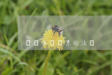 買賣承兌匯票犯法嗎